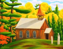 Sunday Prayers by Linda Sorensen Sunday Prayers by Linda Sorensen, painting of Rockingham Church
